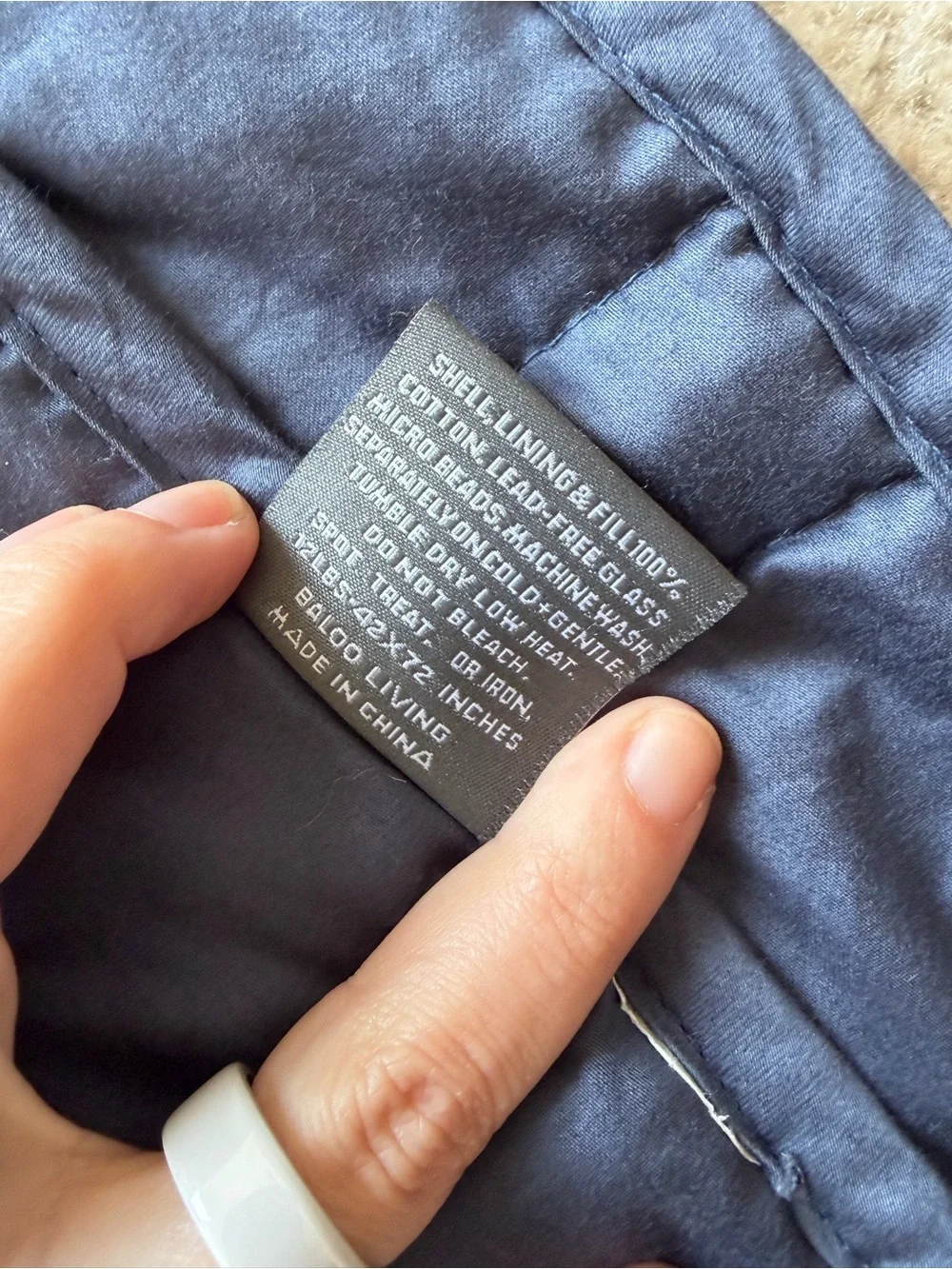 Baloo Living Weighted Blanket 12 lbs 42” x 72” Navy Cotton Weighted Throw